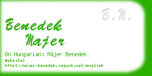 benedek majer business card